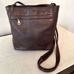 Paul & Taylor Rich Brown Fine Leather Crossbody Bag